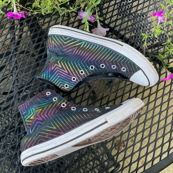 Classic Converse Cool Multicolor Iridescent All Star High Top Sneaker! - Picture 6 of 15
